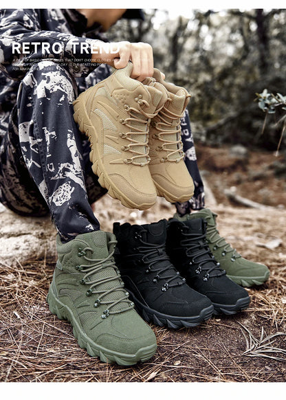 Botas de entrenamiento de combate tácticas mejoradas para hombre, zapatos de senderismo de respuesta rápida antidesgaste para acampar al aire libre, zapatillas de pesca y caza para hombre