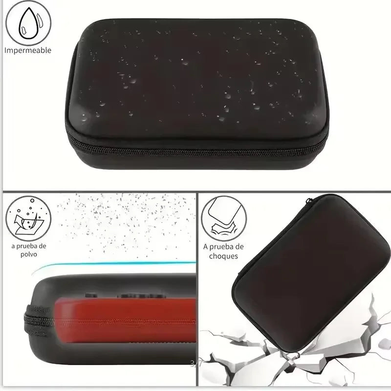 Estuche para consola de juegos portátil retro, caja de transporte protectora para mini reproductor de juegos retro de viaje para cable de carga, tapones para los oídos, baterías