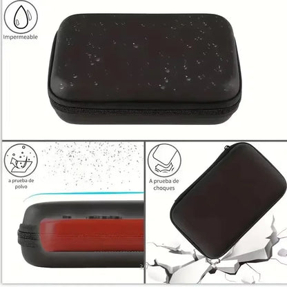 Estuche para consola de juegos portátil retro, caja de transporte protectora para mini reproductor de juegos retro de viaje para cable de carga, tapones para los oídos, baterías