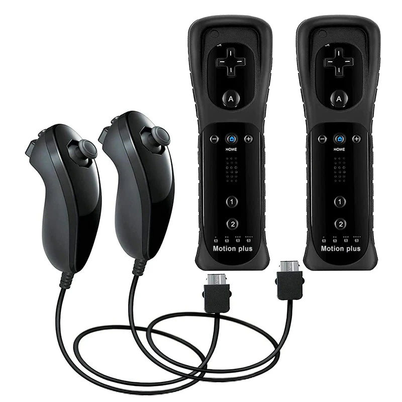 Un par de mandos a distancia con controlador Nunchuck para juegos Wii Control para consola Wii Gamepad inalámbrico con Motion Plus