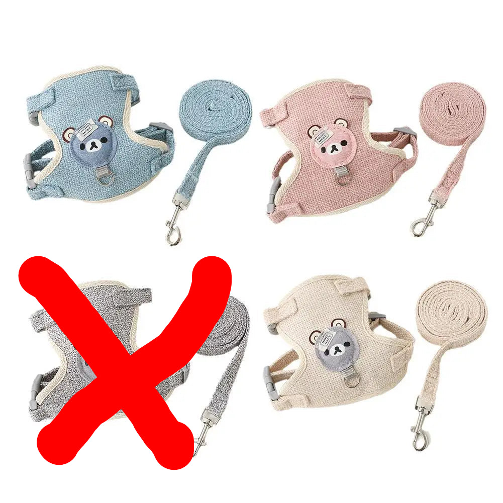 Precioso chaleco pequeño para mascotas, correa para el pecho, correa para perro, cuerda de tracción para caminar, perro, gato, conejito, arnés, Collar para caniche, correa, accesorios para perros