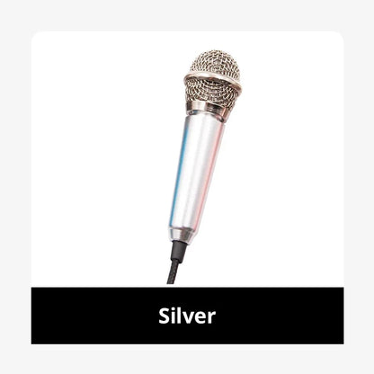 Micrófono de estudio estéreo portátil de 3,5mm, Mini micrófono de Karaoke KTV para teléfono inteligente, portátil, PC, micrófono de Audio portátil de escritorio
