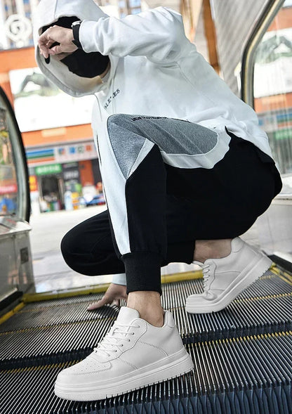 PDEP, nuevos zapatos con aumento De altura para Hombre, Zapatillas con elevador Invisible De 10cm, Zapatillas deportivas De cuero blanco, Zapatillas De Hombre talla grande 46