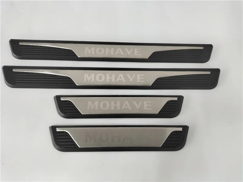 4 Uds. De plástico de acero inoxidable para KIA Mohave 2008-2019, accesorios para coche, alféizar de puerta de coche, Pedal, cubierta de placa de desgaste de bienvenida