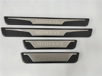 4 Uds. De plástico de acero inoxidable para KIA Mohave 2008-2019, accesorios para coche, alféizar de puerta de coche, Pedal, cubierta de placa de desgaste de bienvenida