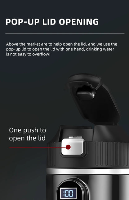 Tetera con taza calefactora eléctrica de 12V/24V y 500ML, botella con calentador de agua de acero inoxidable 304, apagado automático, taza de ebullición rápida para coche de viaje