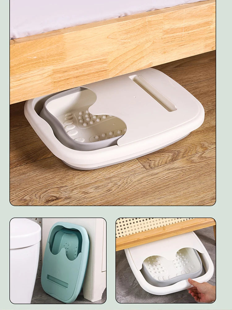 Cubo de masaje plegable para baño de pies, cubo para remojo, lavabo plegable, Spa, cubo para baño de pies, Sauna para el hogar, bañera para pedicura