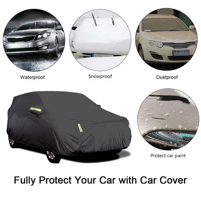 S-XXL cubierta de coche Sedan cubiertas completas con tira reflectante protección solar a prueba de polvo e impermeable UV resistente a los arañazos Universal