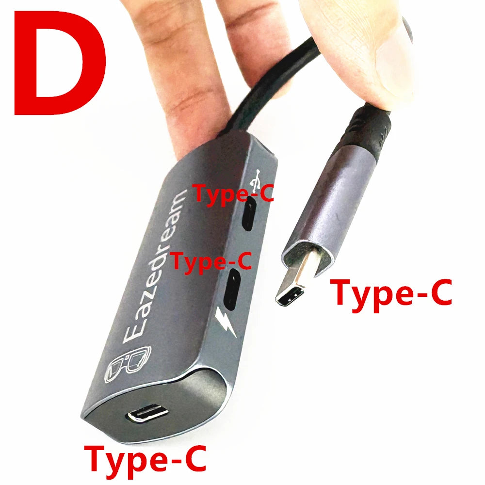AR Glasses Hub sin costuras multidispositivo tipo C adaptador de carga compatible con HDMI para Xreal Beam Viture Rokid Station Rayneo XR USB-C