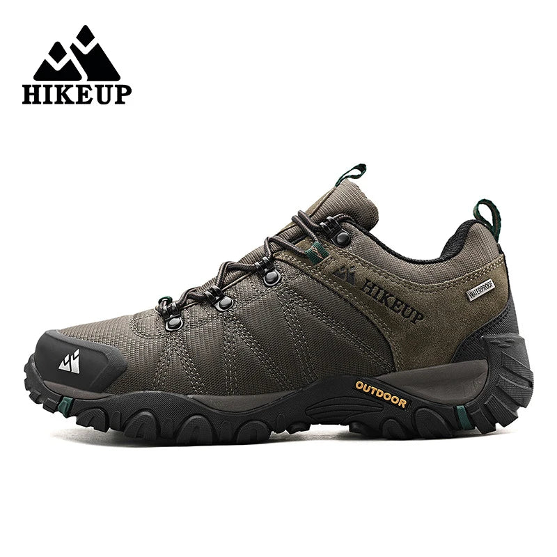 HIKEUP-zapatos de senderismo antideslizantes para hombre, calzado transpirable para exteriores, resistente a salpicaduras, para escalada, turismo, montaña
