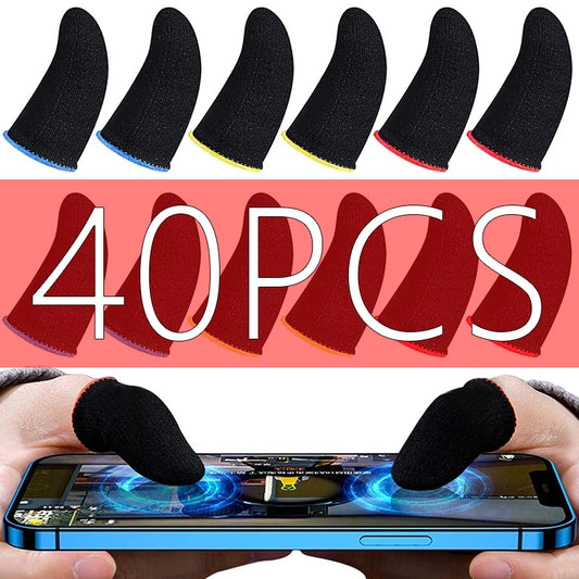 40 Uds juego móvil guantes para la yema del dedo a prueba de sudor antideslizante pantalla táctil funda para el dedo transpirable cubierta para la yema del dedo del juego para jugadores