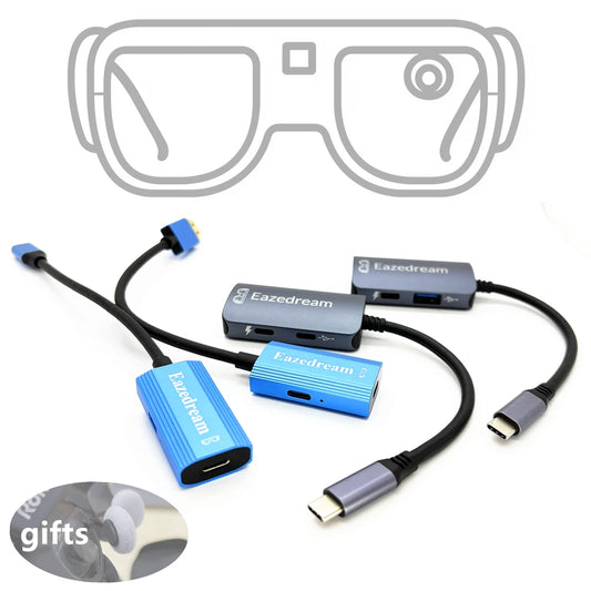 AR Glasses Hub sin costuras multidispositivo tipo C adaptador de carga compatible con HDMI para Xreal Beam Viture Rokid Station Rayneo XR USB-C