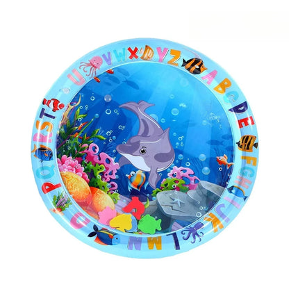 Estera de juego sensorial de agua, estera de agua inflable gruesa para gato y perro, estera de juego para mascotas con peces, mar, océano, juguete sensorial de agua