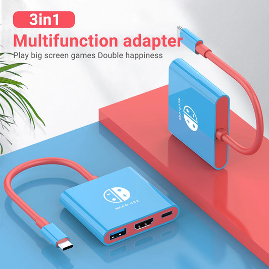 Estación de acoplamiento para juegos portátil Hub TYPE-C con HDMI y USB 3.0 Perfecto para viajes y juegos