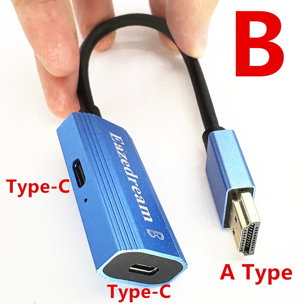 AR Glasses Hub sin costuras multidispositivo tipo C adaptador de carga compatible con HDMI para Xreal Beam Viture Rokid Station Rayneo XR USB-C