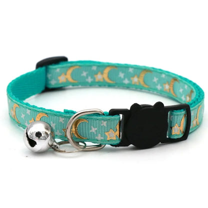 Collar para mascotas con campana, huella de dibujos animados, colorido perro, cachorro, gatito, Collar de anillo de campana de seguridad ajustable, accesorios para mascotas