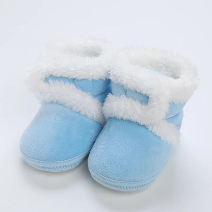 Botas cálidas de invierno para recién nacidos, zapatos de bebé, zapatillas de deporte para niños y niñas, zapatos planos de fondo suave para niños, botas de nieve cálidas de 0 a 18M