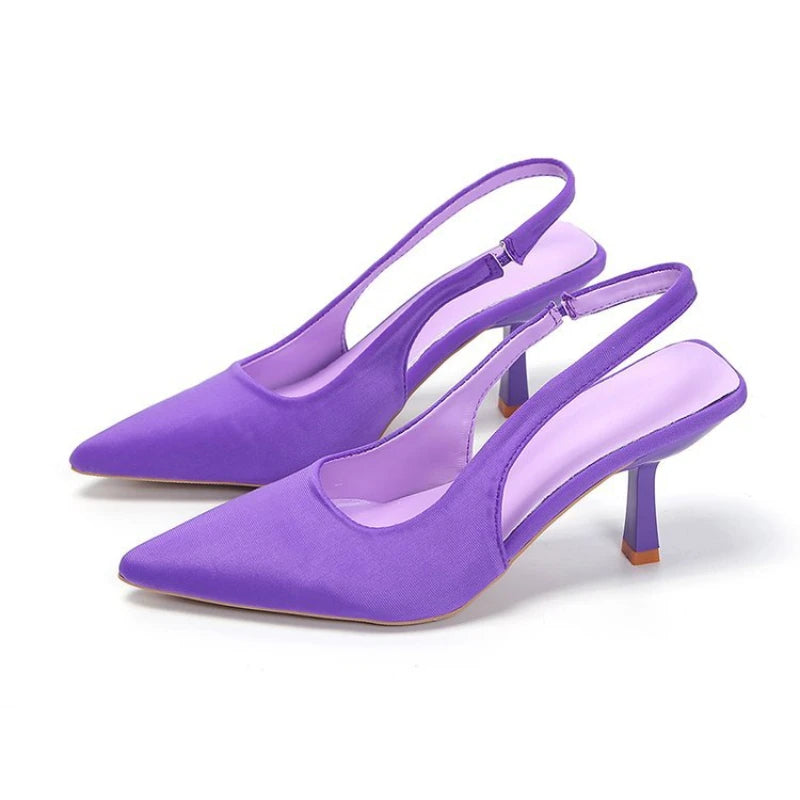 2024 nuevos tacones altos sexis para mujer, zapatos de tacón de lujo con punta estrecha para mujer, sandalias poco profundas a la moda, tacones de aguja, zapatos de fiesta y boda para mujer