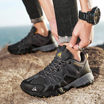 HIKEUP, zapatillas antideslizantes con amortiguación transpirable, zapatos de senderismo para hombre, zapatillas deportivas para correr y senderismo, zapatos deportivos de montaña al aire libre para hombre