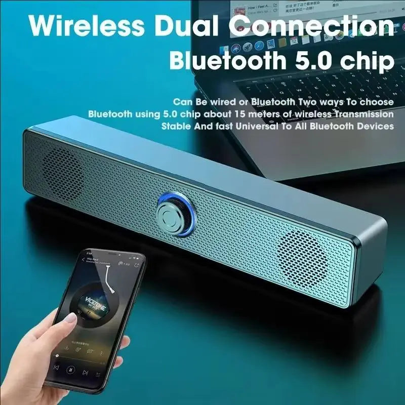 Barra de sonido para PC, altavoz con cable y Bluetooth, barra de sonido alimentada por USB para TV, Pc, portátil, juegos, sistema de Audio envolvente para cine en casa