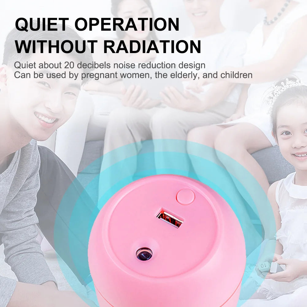 Mini humidificador de aire USB, difusor de aceites esenciales para el hogar y el coche, generador de niebla silencioso ultrasónico con lámpara LED de Color