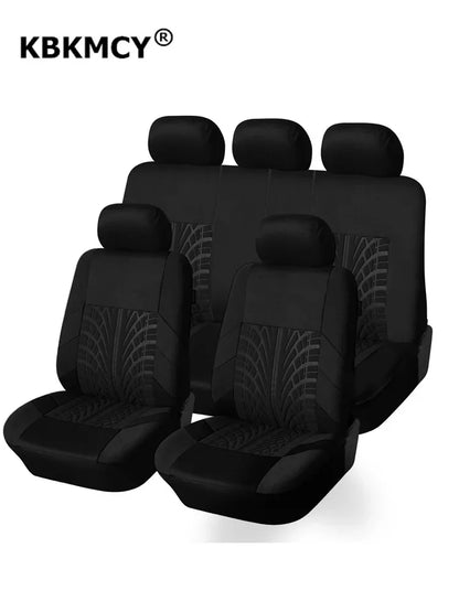 Juego de fundas de asiento de coche bordadas, protección Universal para asiento de coche Dacia Duster Sandero Renault Clio Fiat Panda Lancia Ypsilon
