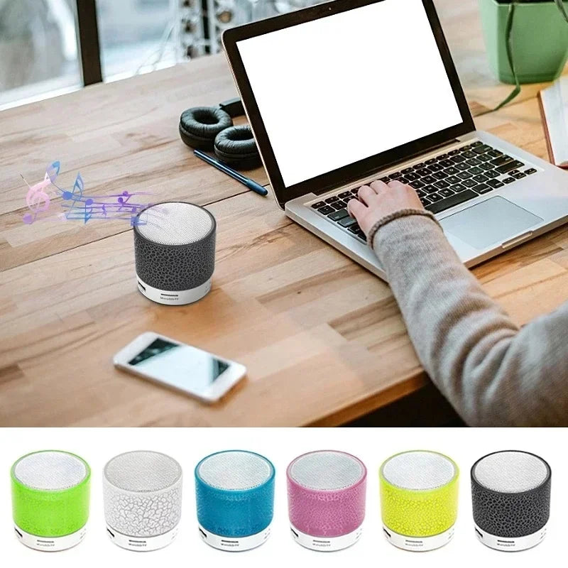Minialtavoz Bluetooth para teléfono inteligente, dispositivo inalámbrico con Subwoofer, LED, tarjeta TF, USB, MP3, sonido portátil