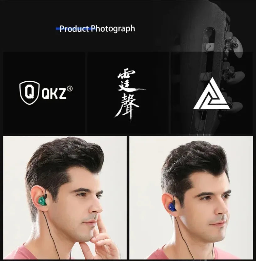 Nuevos auriculares deportivos con micrófono, auriculares con cable de 3,5mm QKZ AK6, auriculares internos para iPhone, auriculares estéreo con micrófono en la oreja para carreras