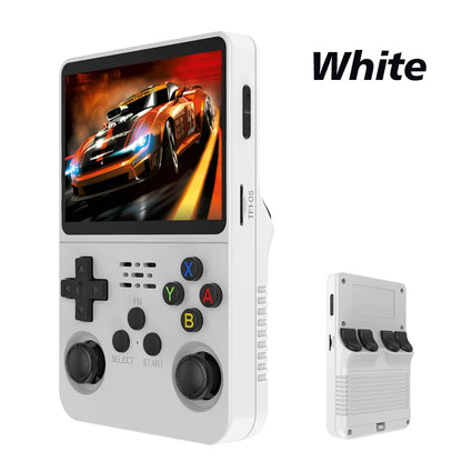 Consola de videojuegos portátil Retro R36S, 128G, sistema Linux, pantalla IPS de 3,5 pulgadas, R35s Pro, reproductor de vídeo de bolsillo portátil, 64GB de juegos