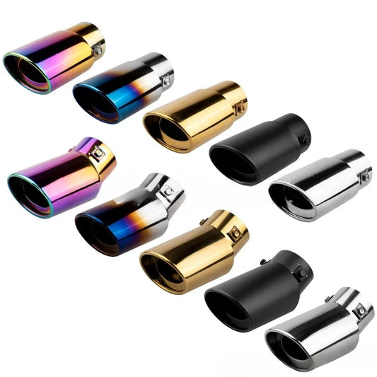 Accesorios para coche, manguito de tubo de escape para automóvil, silenciador de garganta trasera, silenciador dorado, tubo de escape modificado de acero inoxidable