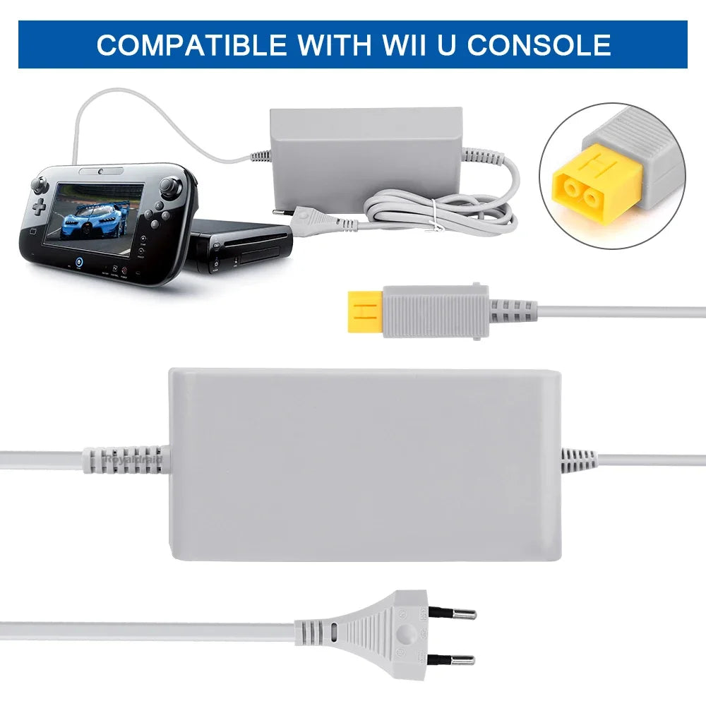 Nuevo para Nintendo Wii U WiiU juego Consol adaptador 100-240V 15V 5A fuente de alimentación de pared para el hogar adaptador de cargador de CA enchufe UE EE. UU. de alta calidad