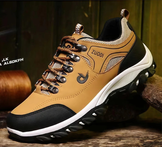 Modelos de otoño e invierno, zapatos de senderismo impermeables para hombres, zapatos deportivos de cuero PU para exteriores, resistentes al desgaste, para caminar, tácticos