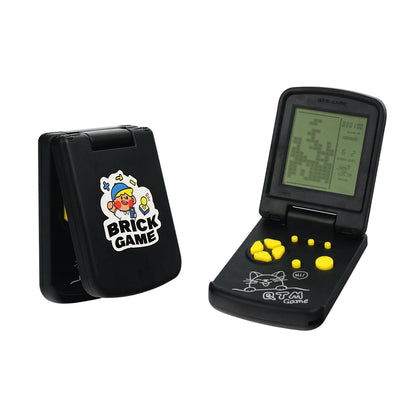 Consola de juegos electrónica de bloque, consola de juegos plegable portátil nostálgica, juguete, requiere preparar dos baterías n. ° 7 por uno mismo