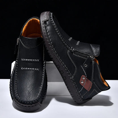 Zapatos informales de cuero de alta calidad para hombre, mocasines transpirables hechos a mano, zapatillas de deporte a la moda, mocasines, zapatos náuticos de marca de lujo