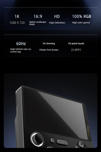2025 NUEVA consola de juegos GAMEMT E5 Ultra portátil Joystick de efecto Hall 60Hz Pantalla táctil IPS 5000mAh Consolas Android portátiles