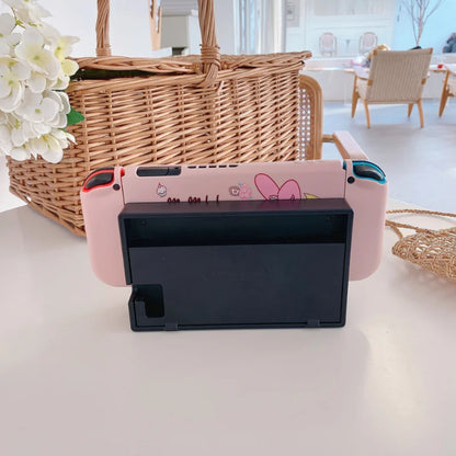 La melodía es adecuada para la cubierta anticaída de color suave de silicona Nintendo OLED, funda protectora desmontable para consola de juegos portátil NS