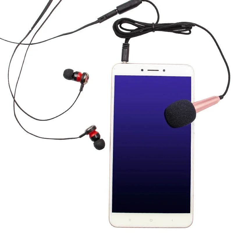 Micrófono de estudio estéreo portátil de 3,5mm, Mini micrófono de Karaoke KTV para teléfono inteligente, portátil, PC, micrófono de Audio portátil de escritorio