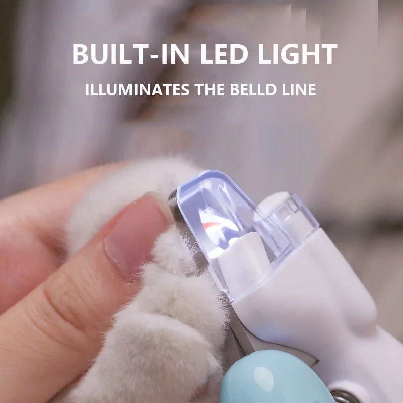 Cortauñas profesional para mascotas con luz Led, tijeras de aseo con garra para mascotas, para perros, gatos, animales pequeños, cortauñas para patas, suministro para mascotas