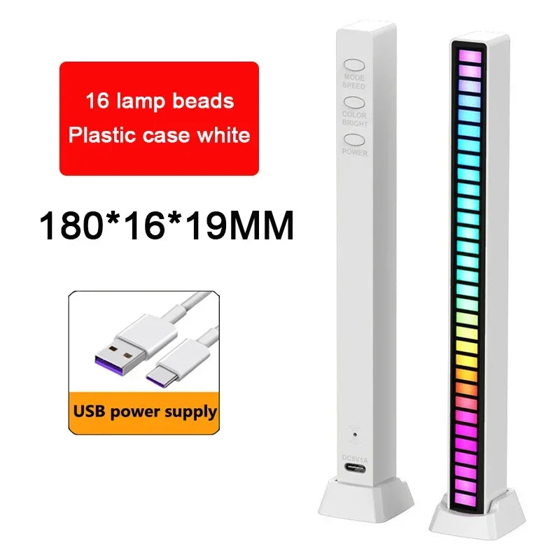 Tira de luces LED RGB, Control de sonido y música, lámpara ambiental de ritmo, luces nocturnas de ambiente para Bar, coche, habitación, TV, decoración para juegos