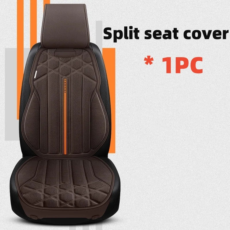 Funda transpirable para asiento de coche, cojín de soporte para asiento frontal de gamuza suave, estilo chaleco de moda, protección para asiento de coche, accesorios interiores