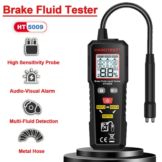 Probador de líquido de frenos Digital, Detector de aceite de frenos de coche para DOT3/DOT4/DOT5.1, retroiluminación, sonda Flexible, analizador de humedad de aceite de frenos