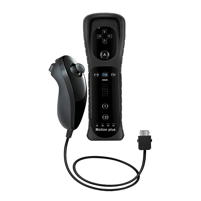 Un par de mandos a distancia con controlador Nunchuck para juegos Wii Control para consola Wii Gamepad inalámbrico con Motion Plus