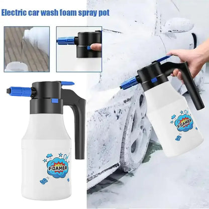 Pulverizador eléctrico de espuma para nieve de 1,5 l, lanza a presión recargable por USB, regadera para limpieza de ventanas de coche, detalles exteriores