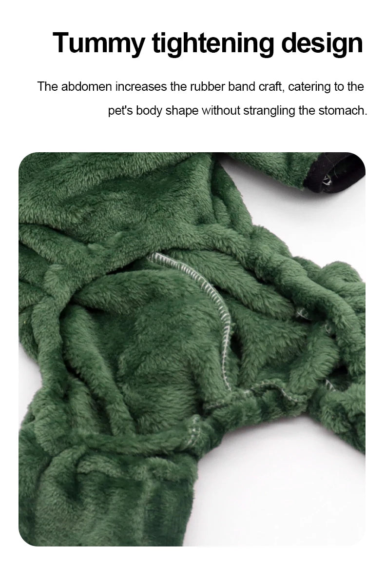 Ropa de Halloween para perros y gatos, disfraz divertido de dinosaurio para perros pequeños, abrigo cálido de invierno para gatos, sudaderas con capucha de lana