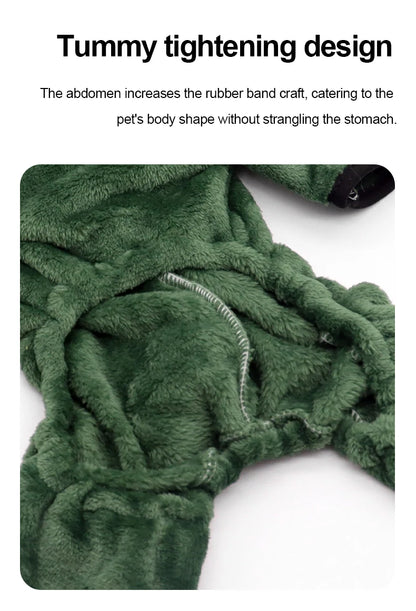 Ropa de Halloween para perros y gatos, disfraz divertido de dinosaurio para perros pequeños, abrigo cálido de invierno para gatos, sudaderas con capucha de lana