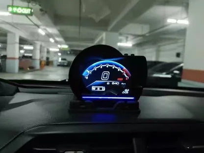 El más nuevo A501 pantalla frontal de coche OBD2 Smart Car HUD Turbo Gauge odómetro Digital alarma de seguridad temperatura de agua y aceite RPM medidor automático