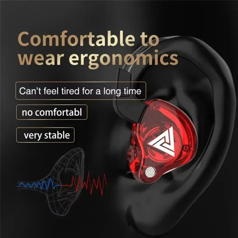 Nuevos auriculares deportivos con micrófono, auriculares con cable de 3,5mm QKZ AK6, auriculares internos para iPhone, auriculares estéreo con micrófono en la oreja para carreras