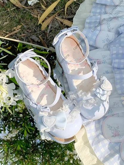 Zapatos Mary Jane adorables y dulces para mujer, zapatos de cuero pequeños de tacón bajo con lazo estilo clásico, zapatos de princesa elegantes de verano para mujer