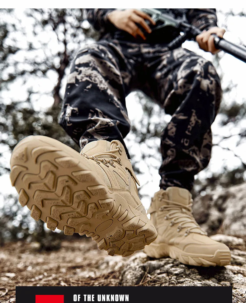 Botas de entrenamiento de combate tácticas mejoradas para hombre, zapatos de senderismo de respuesta rápida antidesgaste para acampar al aire libre, zapatillas de pesca y caza para hombre