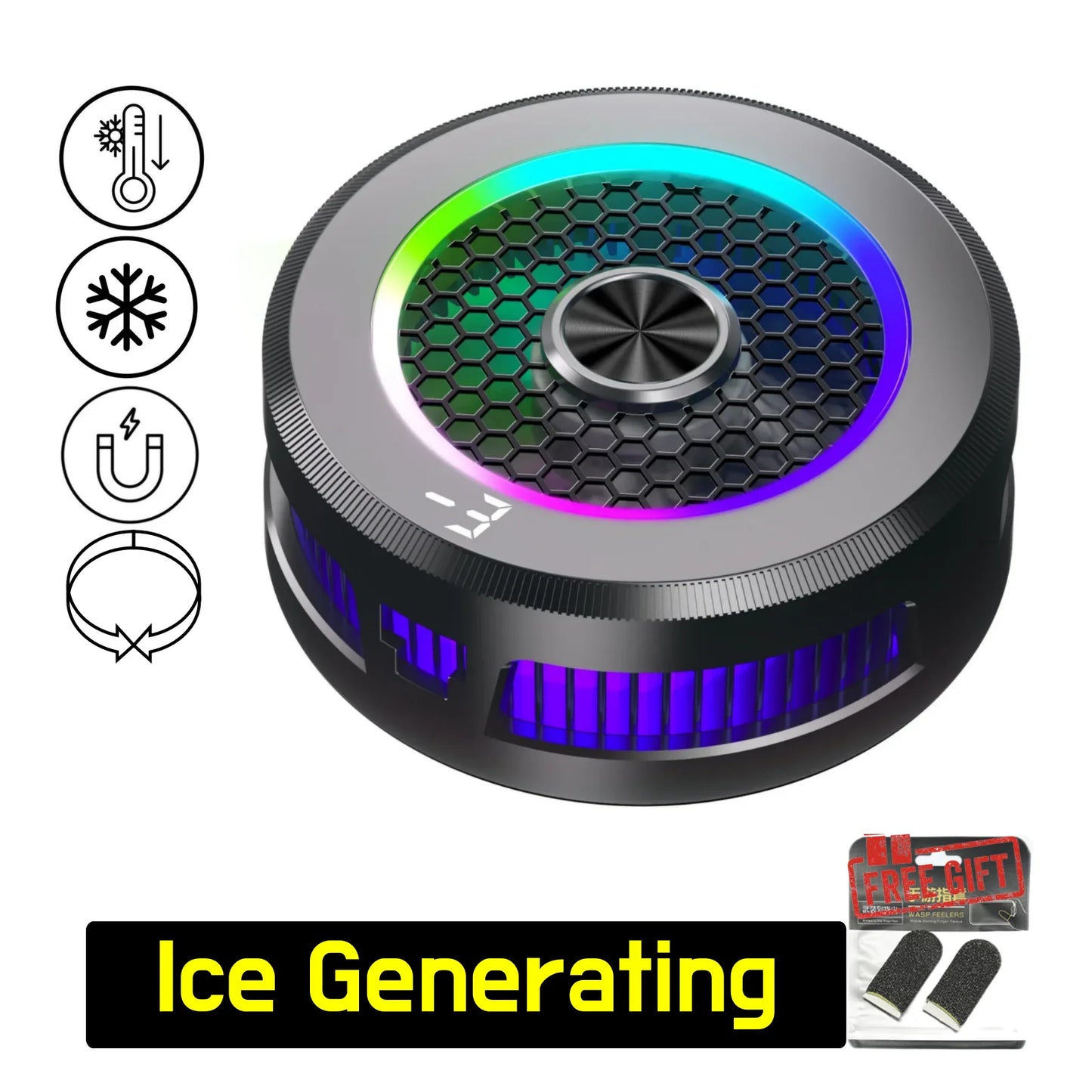 Enfriador de teléfono de enfriamiento extremo de 15 W con generación de hielo, enfriador de teléfono semiconductor, magnético y con clip para iPhone/Xiaomi/VIVO/OPPO